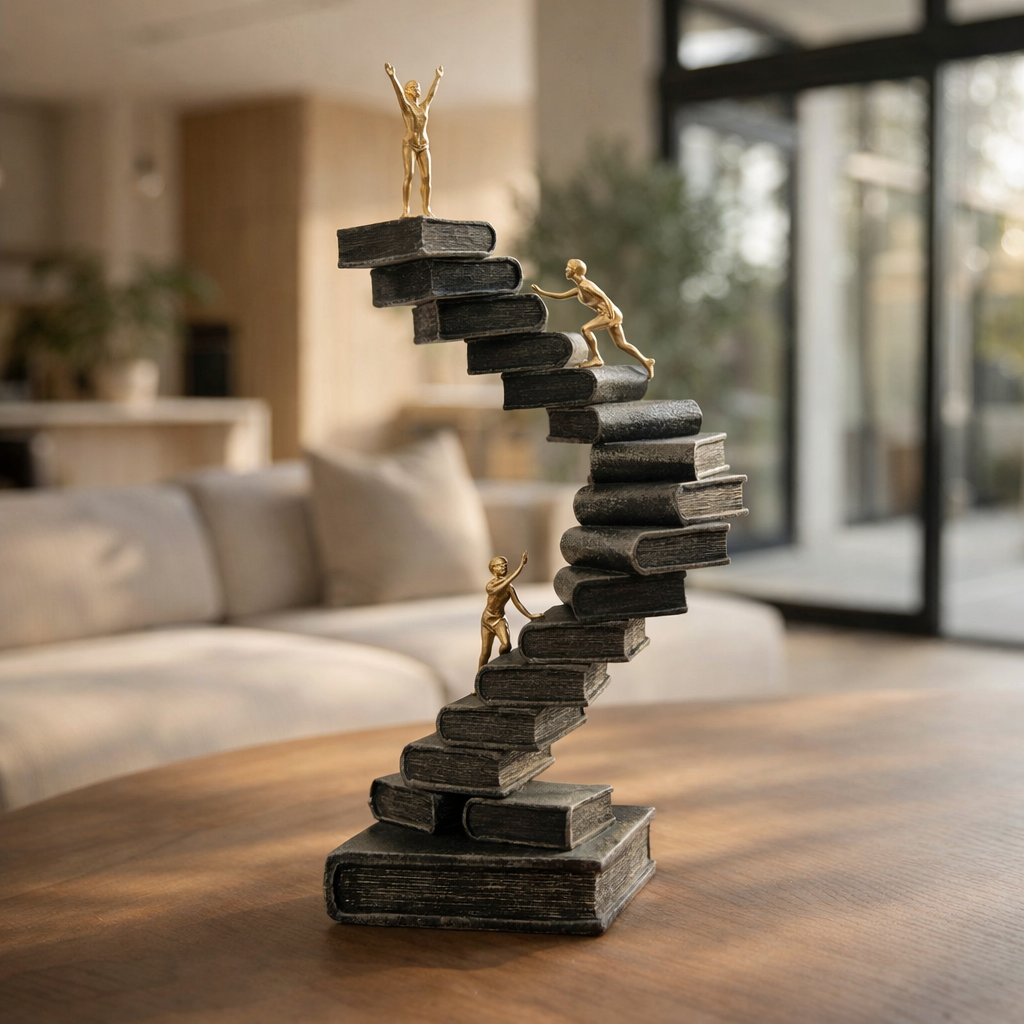 Modern Book Stairs Statue Knowledge Ascent
