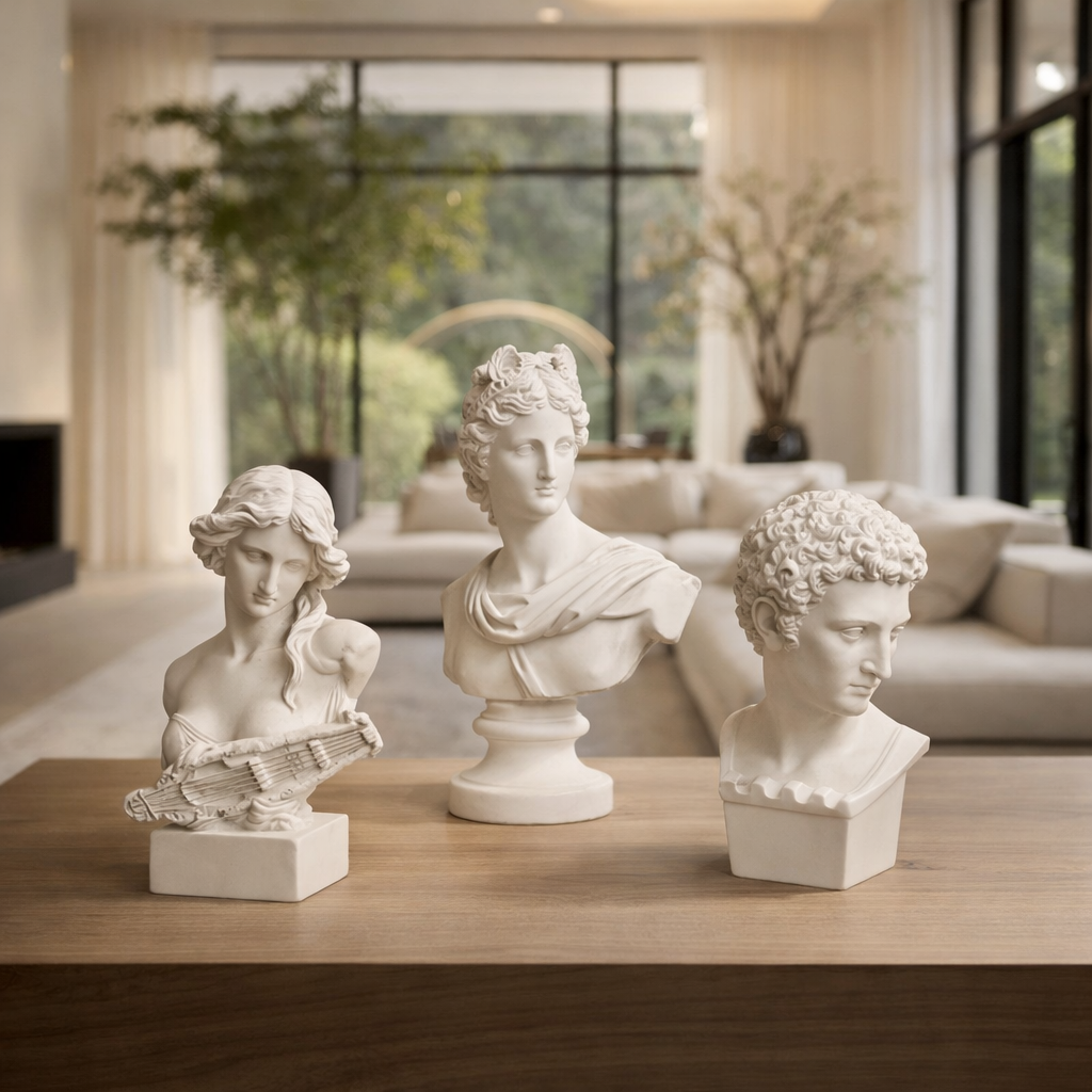 Minimalist Roman Bust Sculpture Bookend Style