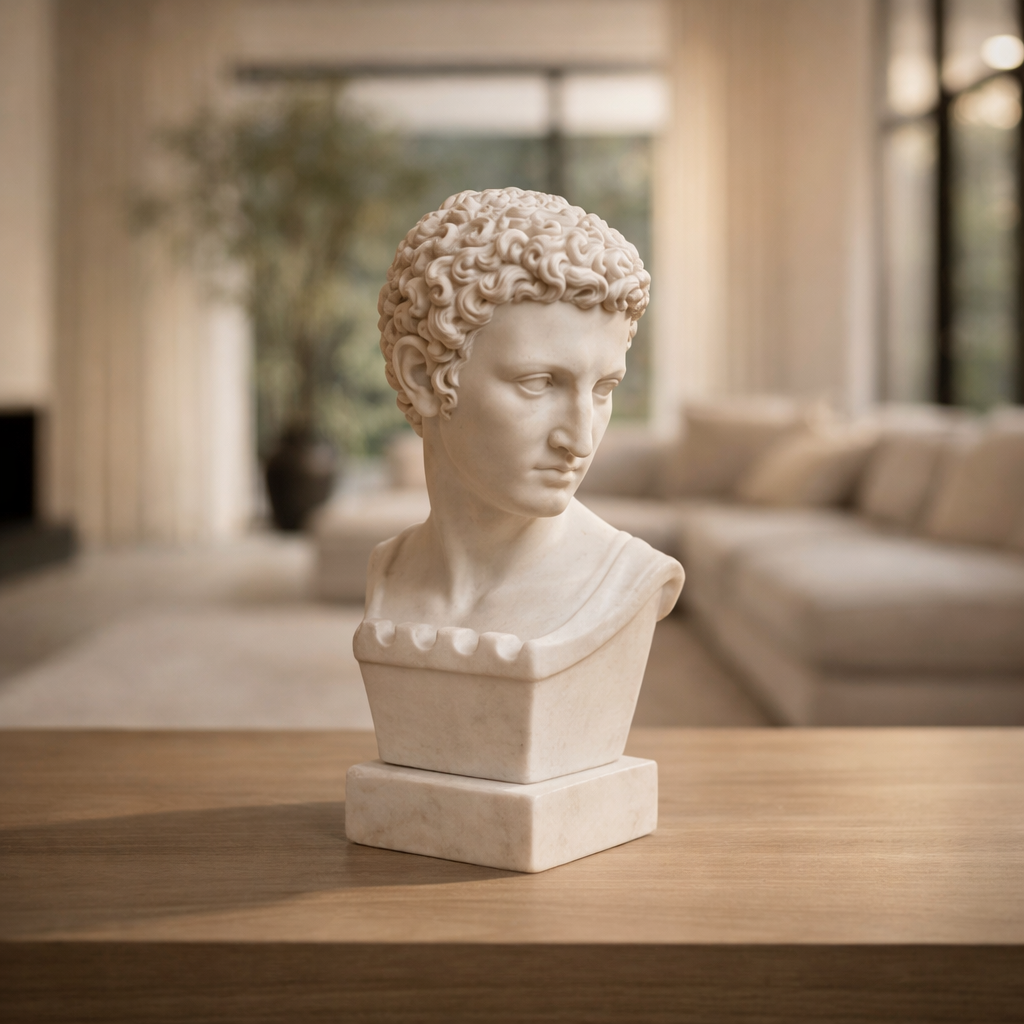 Minimalist Roman Bust Sculpture Bookend Style