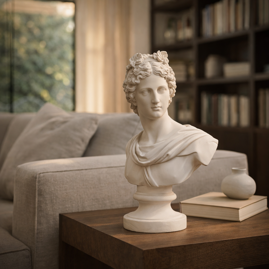Minimalist Roman Bust Sculpture Bookend Style