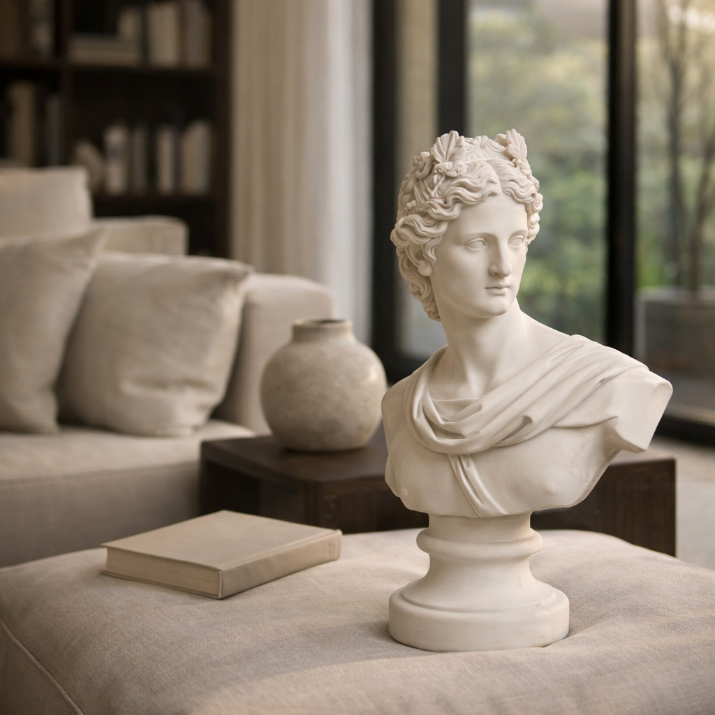 Minimalist Roman Bust Sculpture Bookend Style