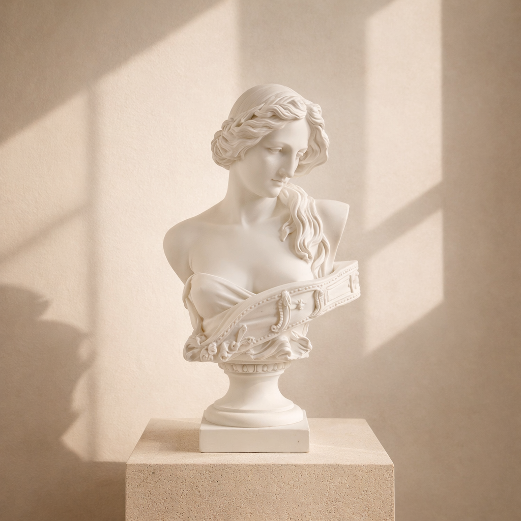 Modern Venus Bust Artistic White Silhouette