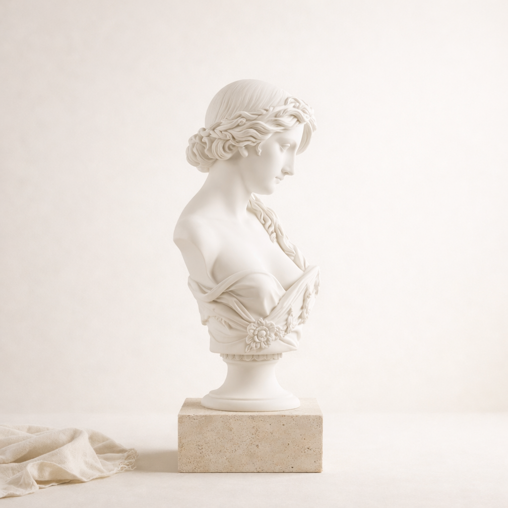 Modern Venus Bust Artistic White Silhouette