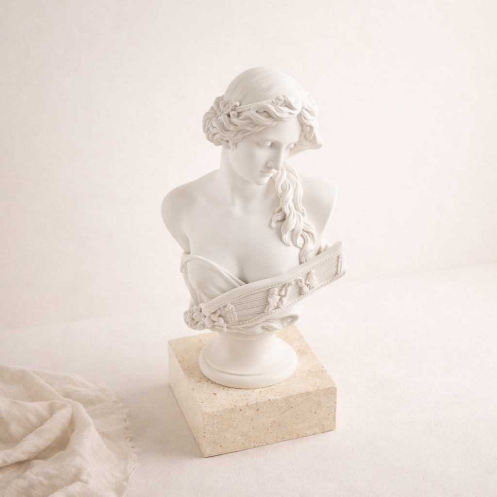 Modern Venus Bust Artistic White Silhouette