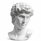 White David Bust Classical Sculpture