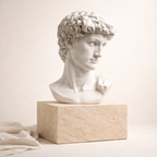 White David Bust Classical Sculpture