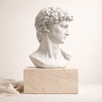 White David Bust Classical Sculpture