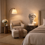 White David Bust Classical Sculpture
