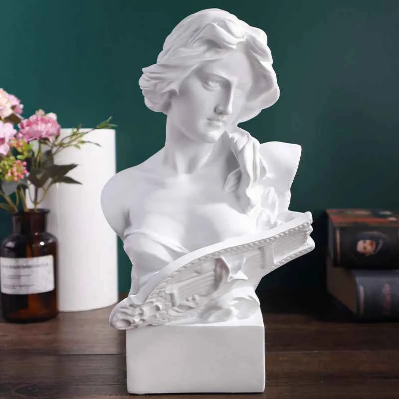 1 Pair of Harp Lady Resin Ornaments, Classic Artistic Design, Perfect for Home Decor, Desk Display, Bookshelf Decoration
