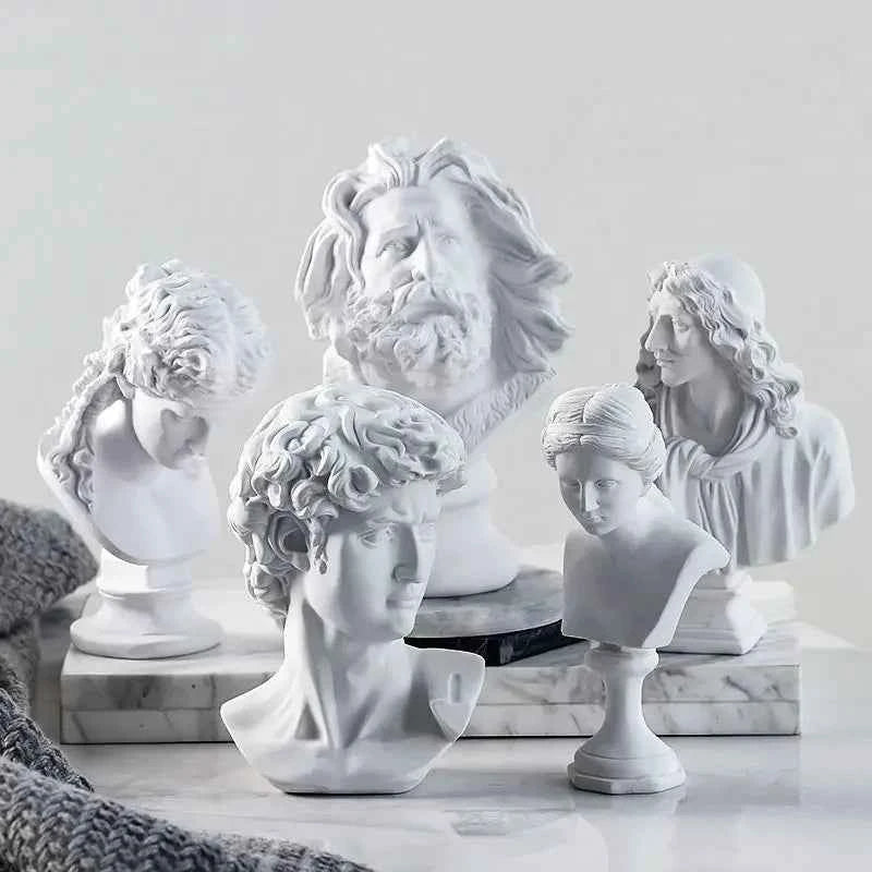 Ancient Greek Goddess Athena Sun God Apollo Mini Plaster Resin Statue Nordic Home Decoration David Head Figurine Art Ornaments