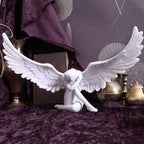 Matte White Decorative Winged Figure Statue