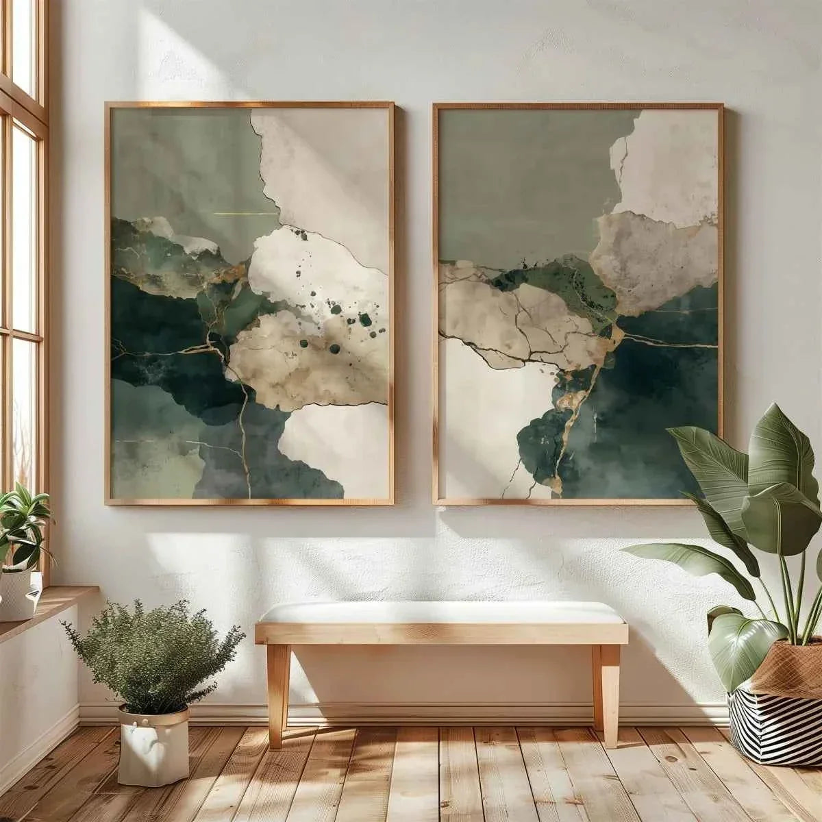 2pcs/set Japanese Retro Wabi Sabi Mountains Abstract Canvas Print Poster Modern Minimalist Art Print Home Decor Wall Art Poster