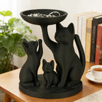 Cross-Border Dark Black Cat Family-Shaped Storage Tray For Retro Cute-Style Desktop Storage Scenario