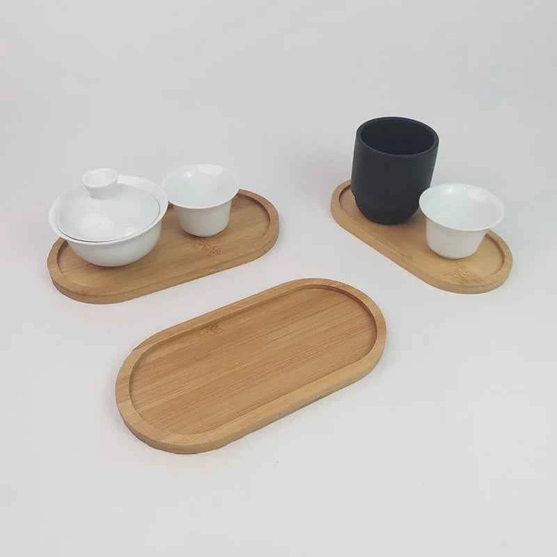 1PC Wooden Serving Trays Oval Wood Tray Platters for Serving Food Dishes Dinner Plates Solid Wood Round Dessert Plate