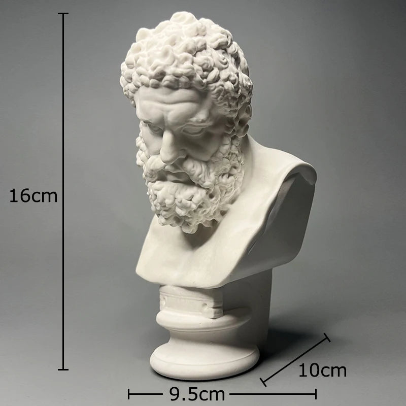 Roman Mythology Hercules Bust Statue Minimalist Decor
