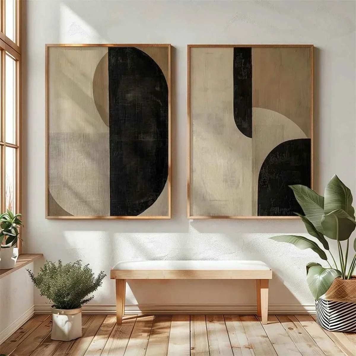2pcs/set Japanese Retro Wabi Sabi Mountains Abstract Canvas Print Poster Modern Minimalist Art Print Home Decor Wall Art Poster