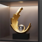 Abstract Gold Figurine with Crystal Orb