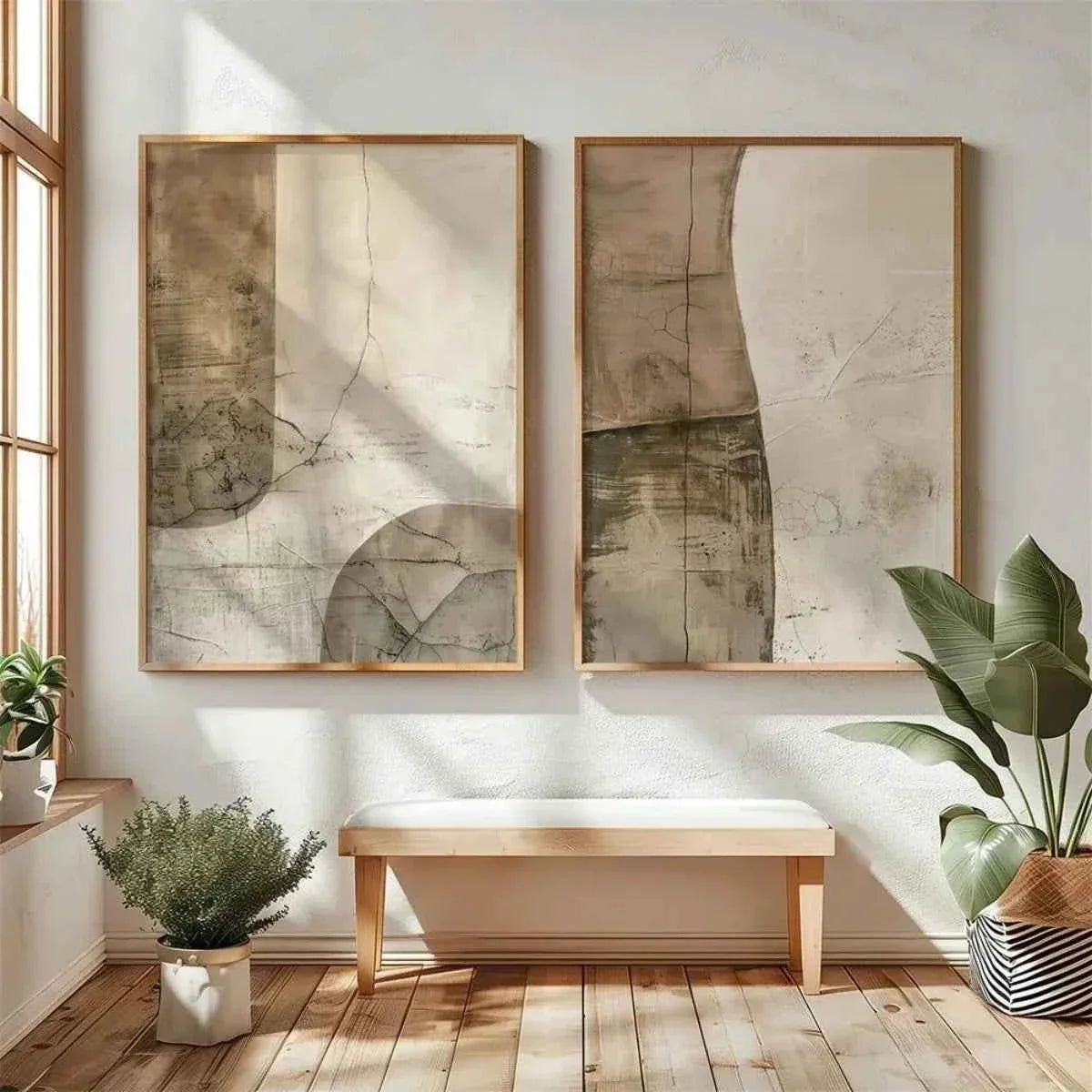 2pcs/set Japanese Retro Wabi Sabi Mountains Abstract Canvas Print Poster Modern Minimalist Art Print Home Decor Wall Art Poster