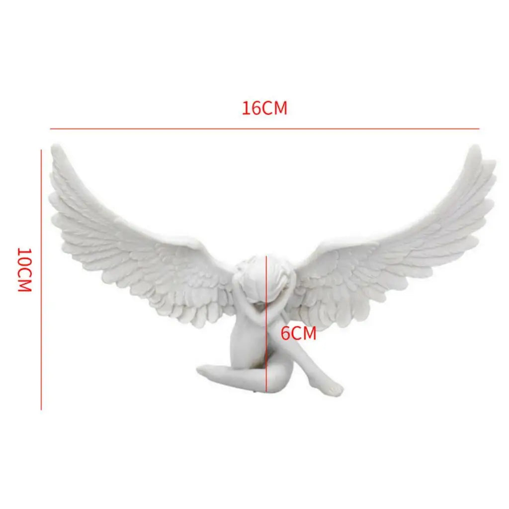 Matte White Decorative Winged Figure Statue