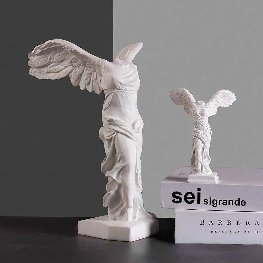 Greek Victory Goddess Statue with Angel Wings Resin Sculpture for Home Cabinet Office Desk Bookshelf Decor Artistic Decoration