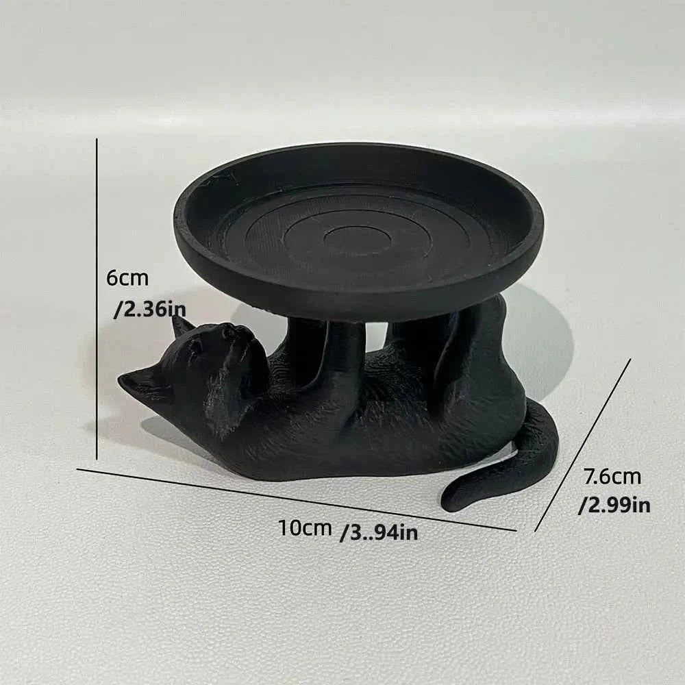 Creative Cat Shape Cat Jewelry Tray Large Capacity Black Jewelry Storage Tray Decoration INS Ring Holder Jewelry Storage