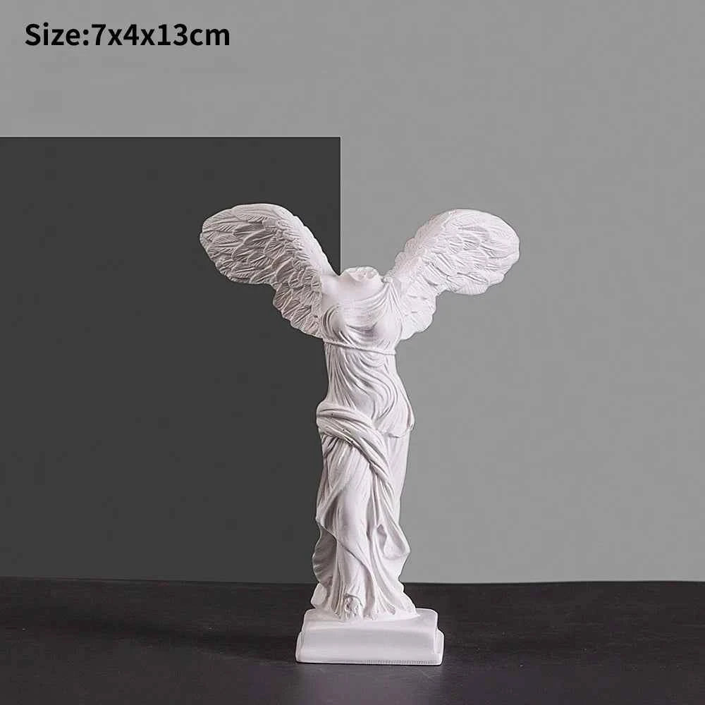 Greek Victory Goddess Statue with Angel Wings Resin Sculpture for Home Cabinet Office Desk Bookshelf Decor Artistic Decoration
