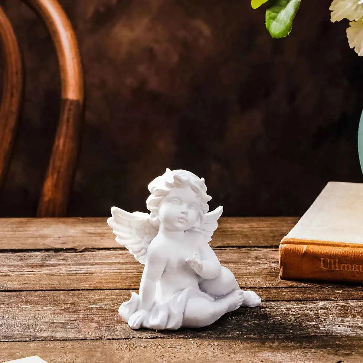 1PC, resin European-style angel shape desktop ornament, used for home, shop, restaurant and other venue decoration