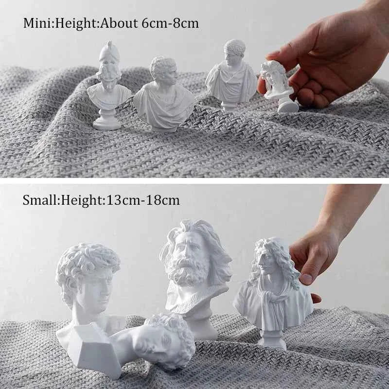 Ancient Greek Goddess Athena Sun God Apollo Mini Plaster Resin Statue Nordic Home Decoration David Head Figurine Art Ornaments