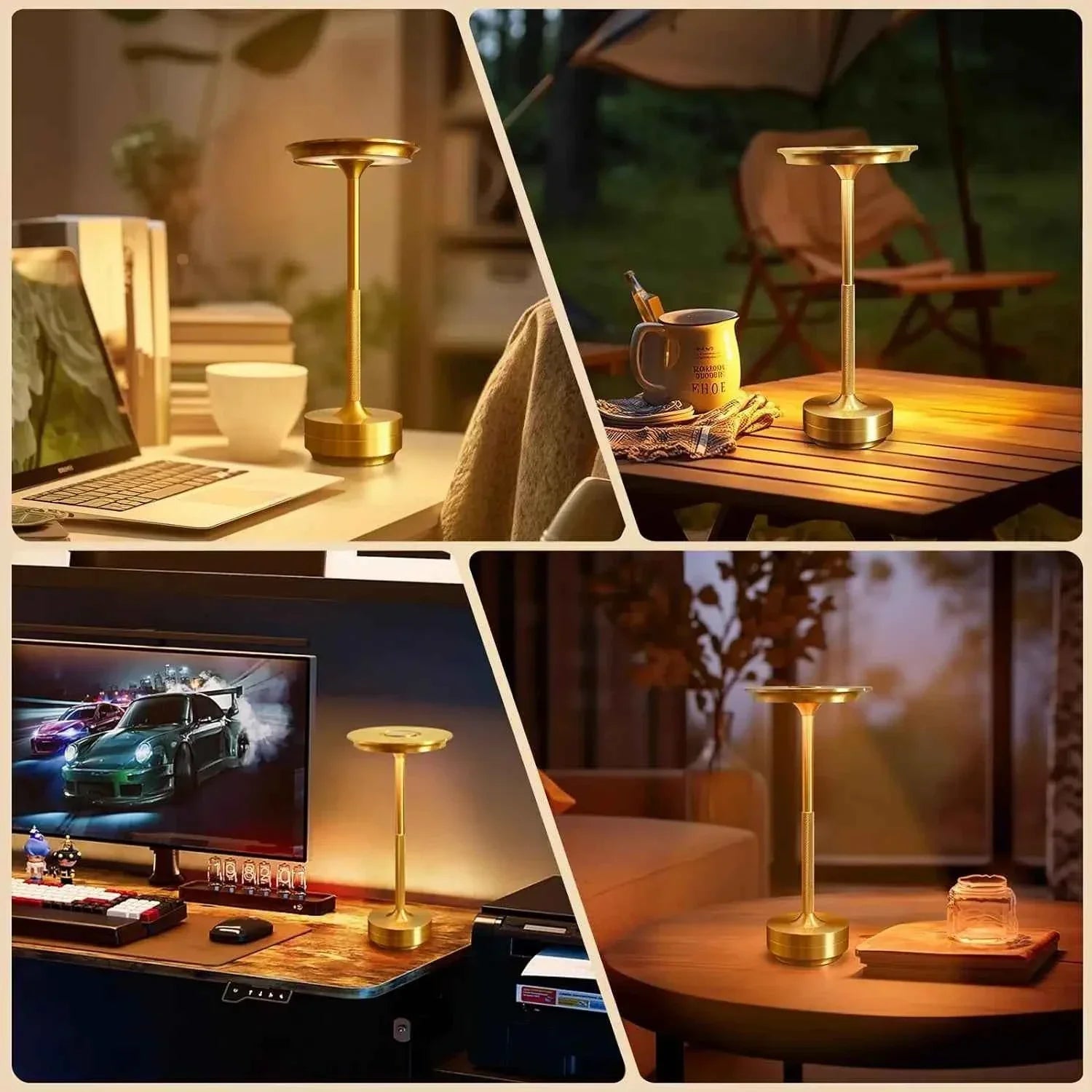 Rechargeable Table Lamp LED Touch Sensor Desktop Night Light Wireless Reading Lamp for Restaurant Hotel Bar Bedroom Decor Light