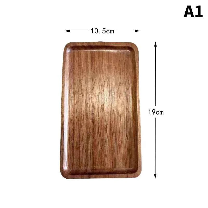 1PC Wooden Serving Trays Oval Wood Tray Platters for Serving Food Dishes Dinner Plates Solid Wood Round Dessert Plate