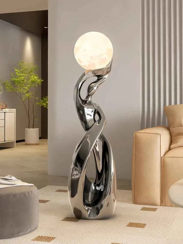 Home Decor Statue Abstract Art Ornaments Nordic Living Room Large Floor Luminous Sculpture Housewarming Gift Interior Figurines
