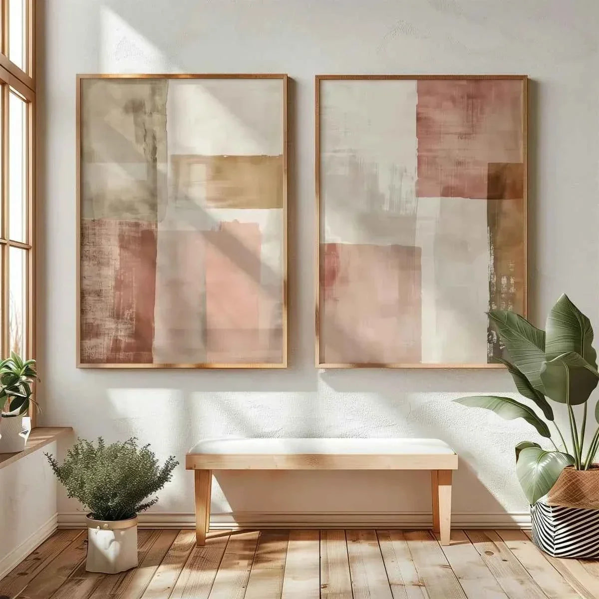 2pcs/set Japanese Retro Wabi Sabi Mountains Abstract Canvas Print Poster Modern Minimalist Art Print Home Decor Wall Art Poster