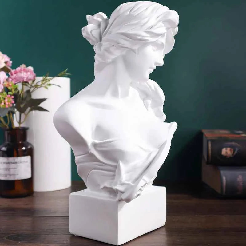 1 Pair of Harp Lady Resin Ornaments, Classic Artistic Design, Perfect for Home Decor, Desk Display, Bookshelf Decoration