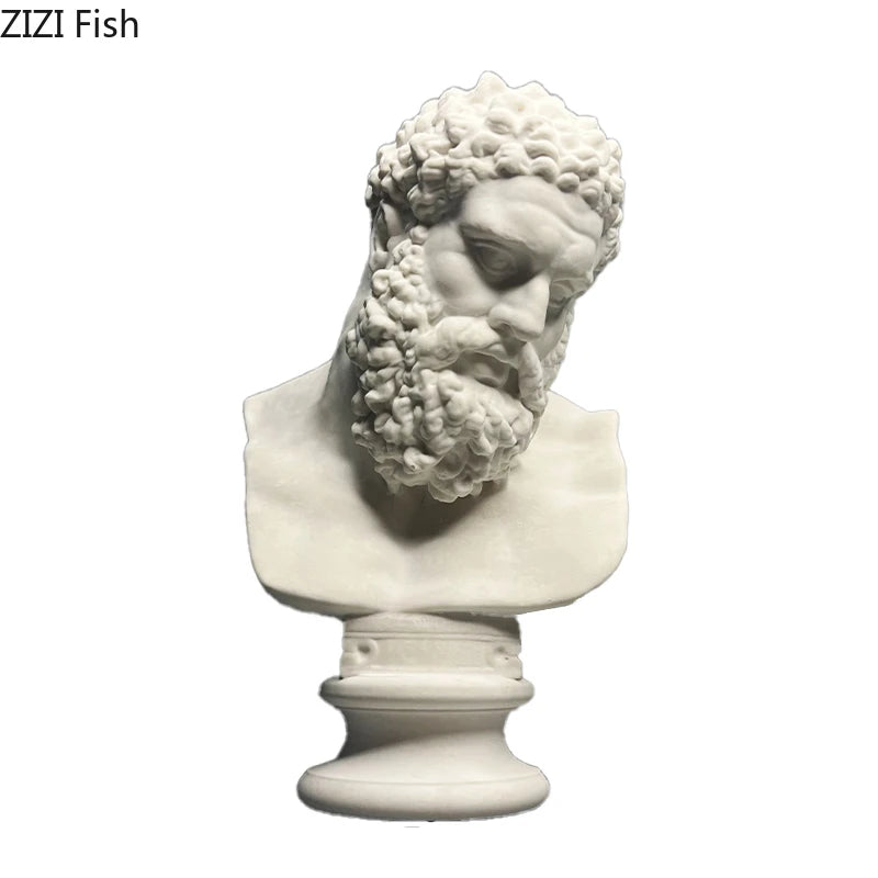 Roman Mythology Hercules Bust Statue Minimalist Decor