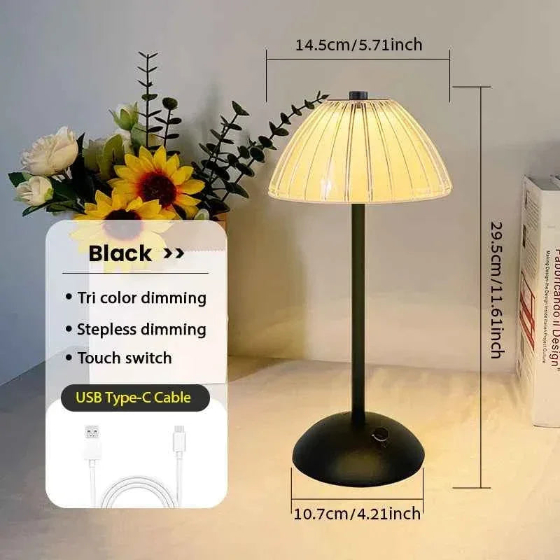 LED Table Lamp Touch Lamp Reading Light Rechargeable Light Wireless Retro Night Lamp Nordic For Study Bedroom Desk Lamp Bar Home
