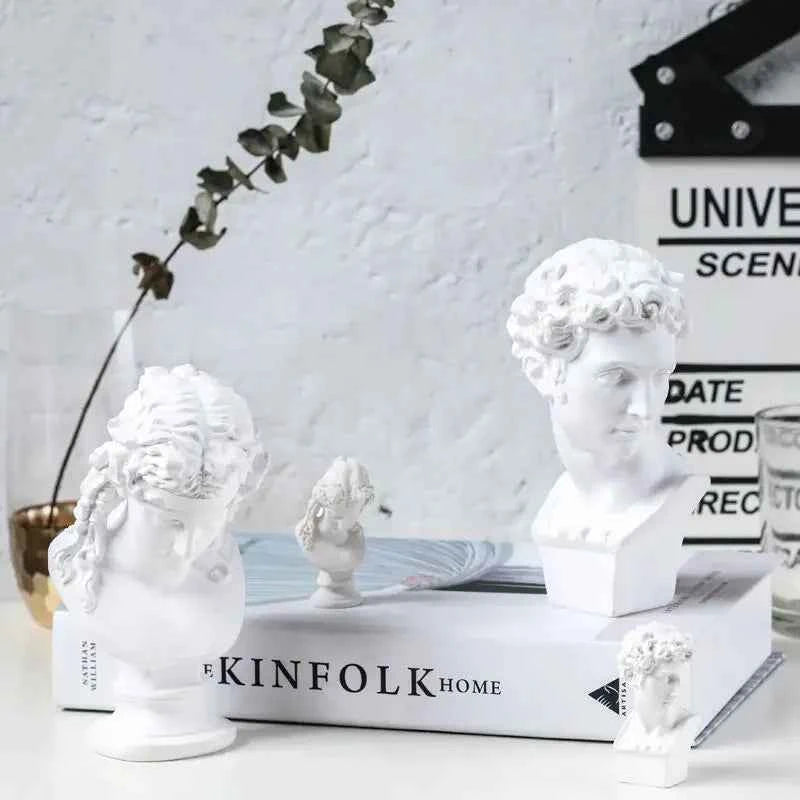 Ancient Greek Goddess Athena Sun God Apollo Mini Plaster Resin Statue Nordic Home Decoration David Head Figurine Art Ornaments