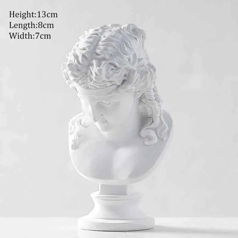 Ancient Greek Goddess Athena Sun God Apollo Mini Plaster Resin Statue Nordic Home Decoration David Head Figurine Art Ornaments