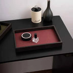 1pc Woven Texture Faux Leather Storage Tray,Watch Jewelry Organizer, Decorative Home Display Tray, Cosmetic Holder, Storage Tray